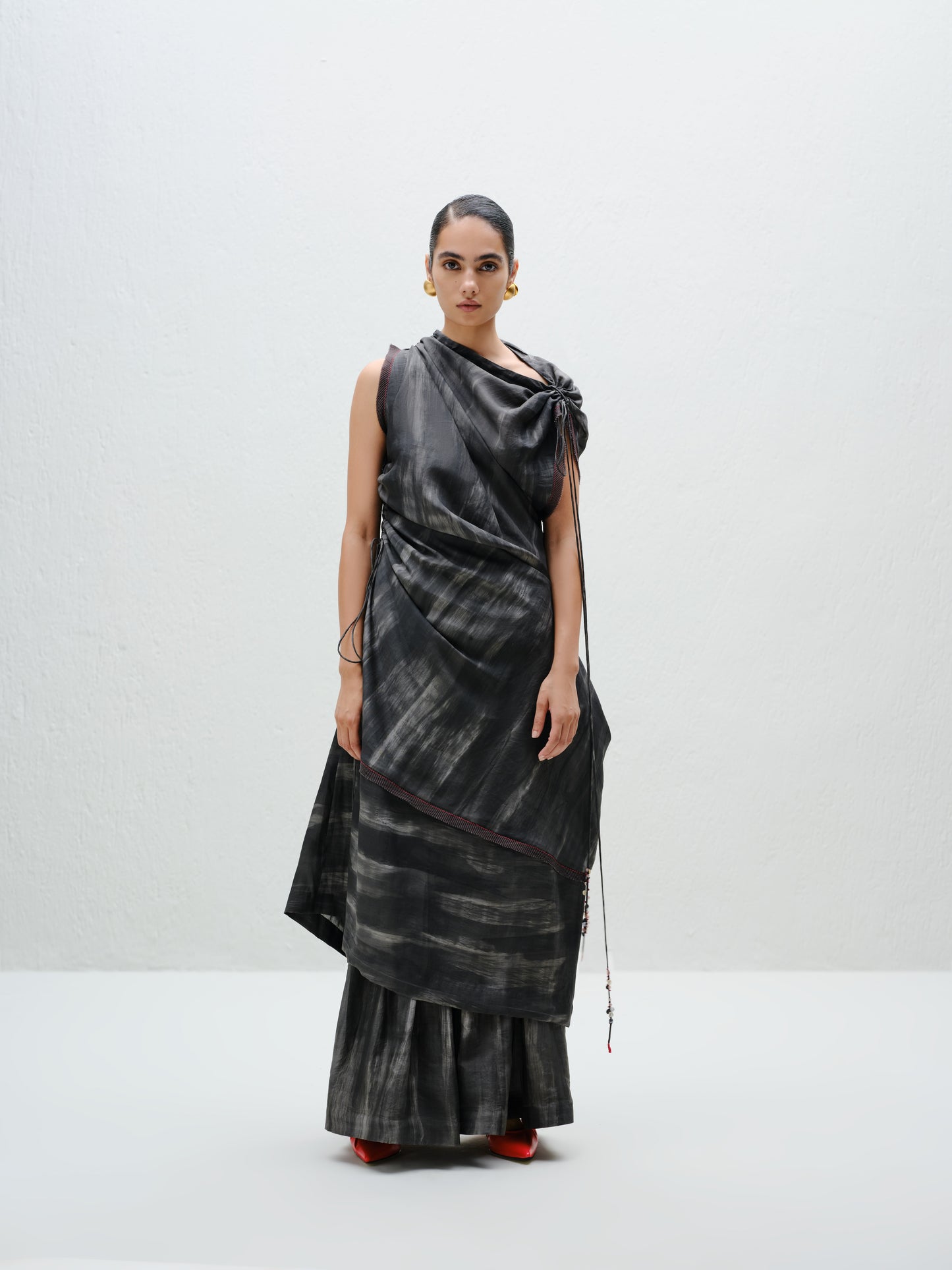 Charcoal Draped Tunic