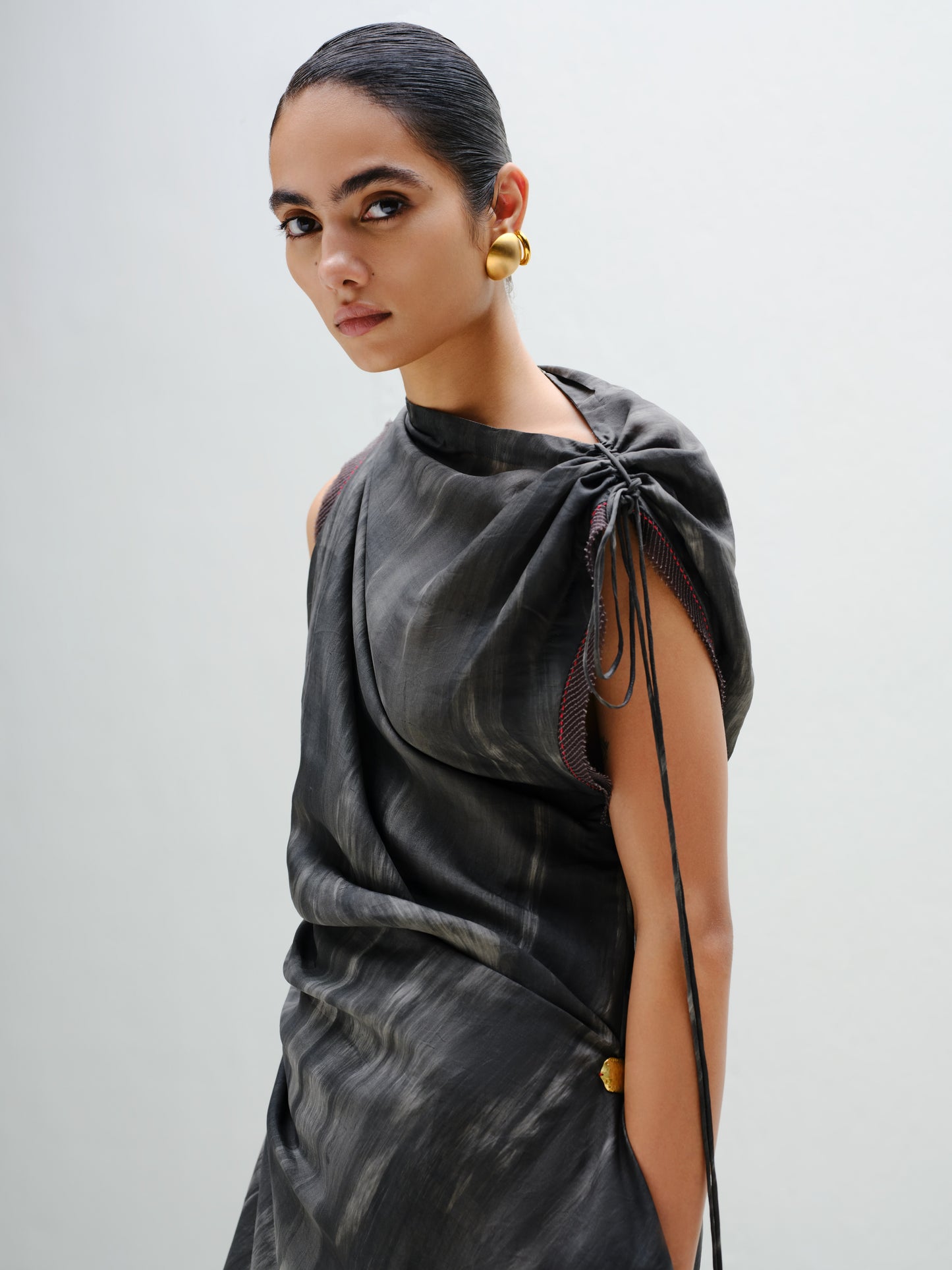 Charcoal Draped Tunic