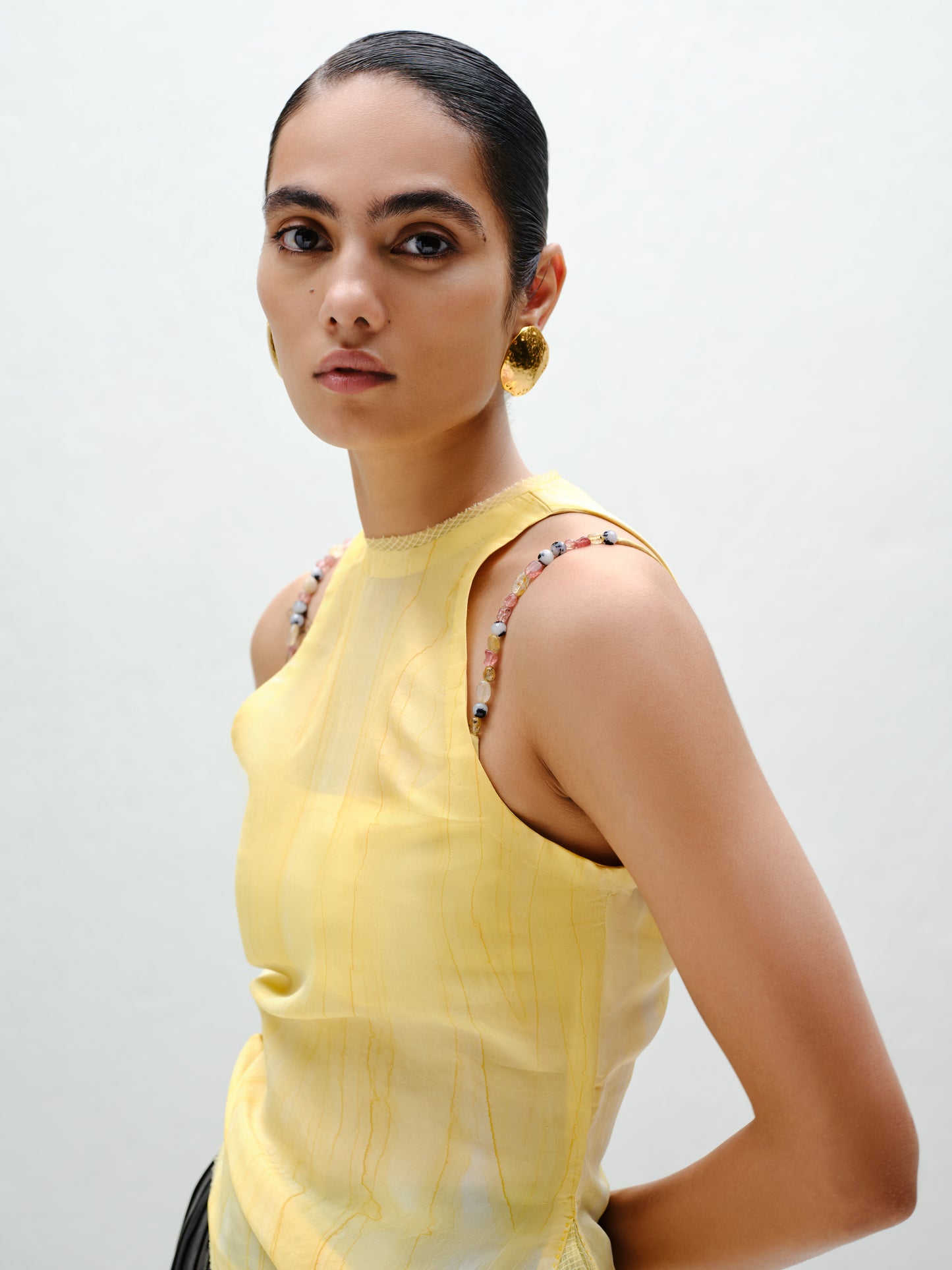 Ecru Tie Halter Top