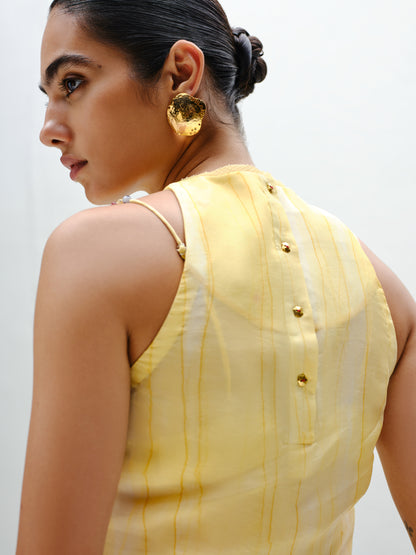 Ecru Tie Halter Top