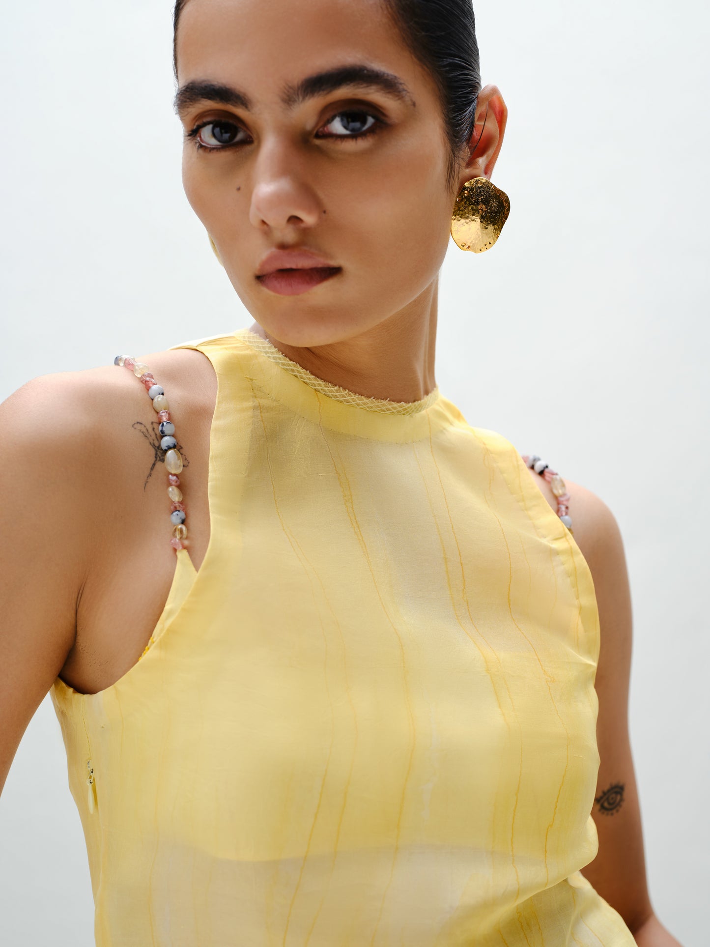 Ecru Tie Halter Top