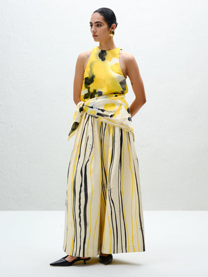 Yellow Wide-Leg Trouser