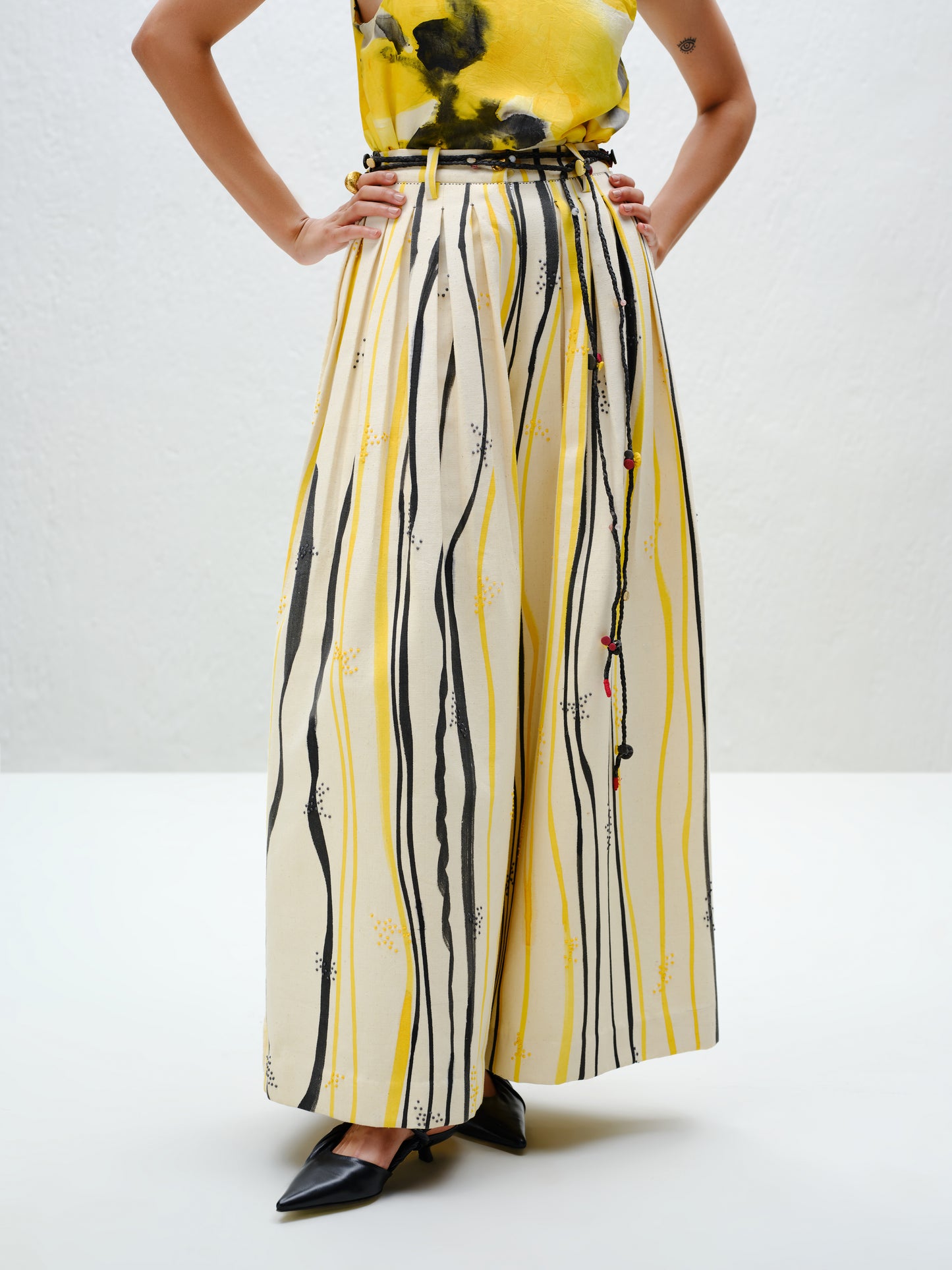 Yellow Wide-Leg Trouser