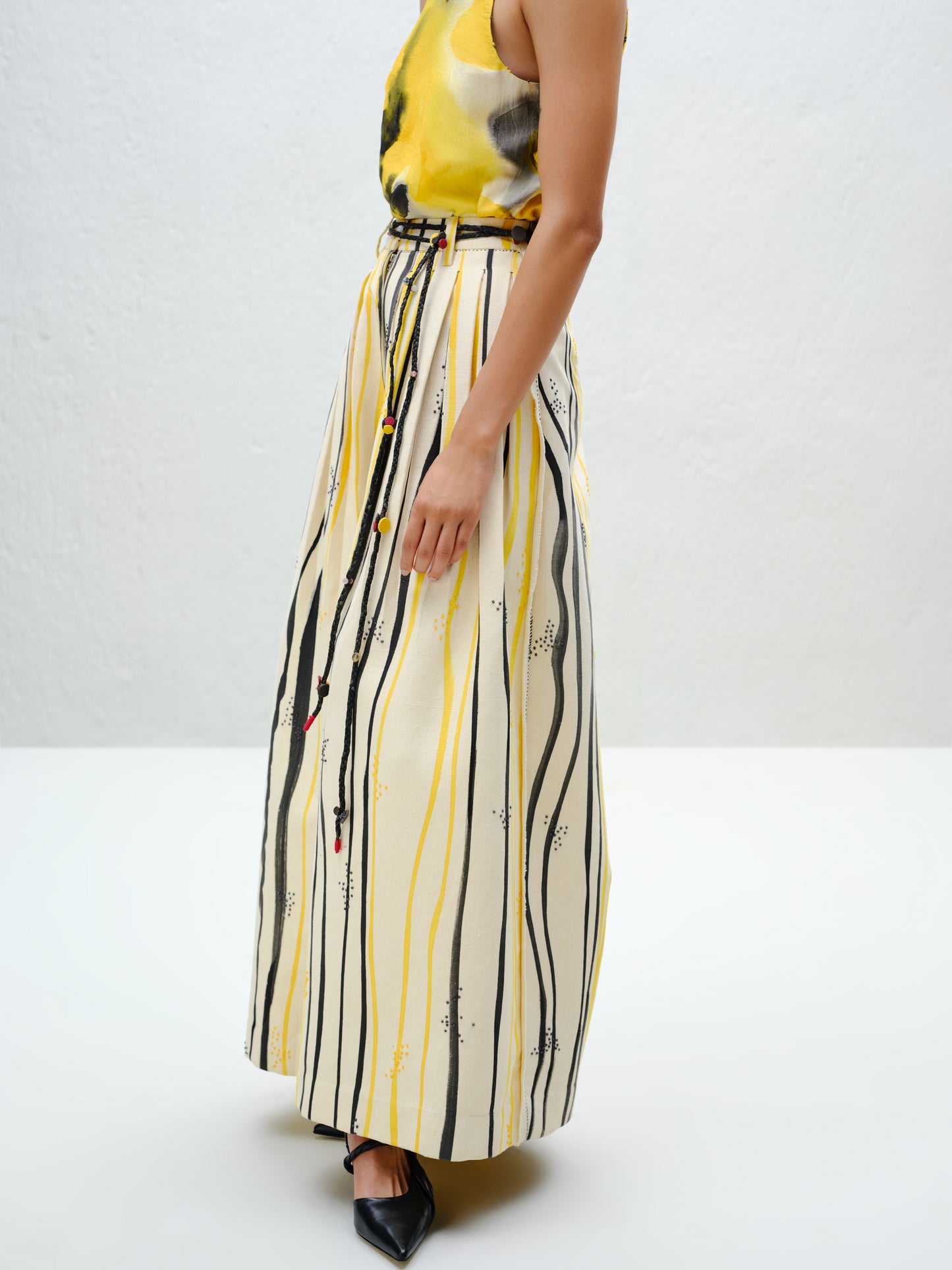 Yellow Wide-Leg Trouser