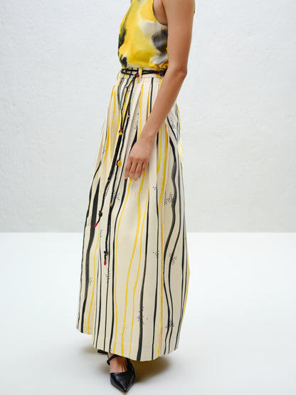 Yellow Wide-Leg Trouser
