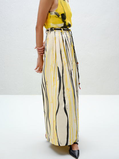 Yellow Wide-Leg Trouser