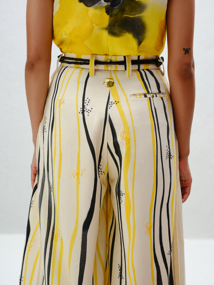Yellow Wide-Leg Trouser