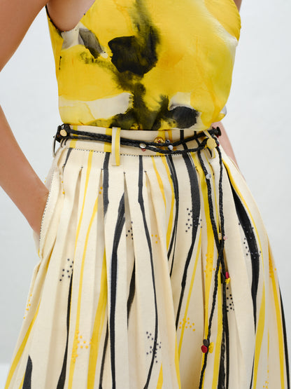 Yellow Wide-Leg Trouser
