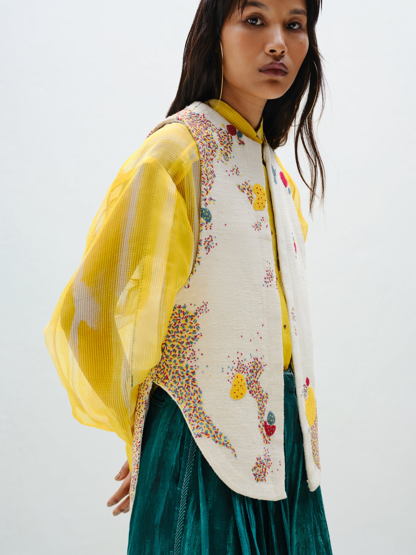 Embroidered Sleeveless Vest