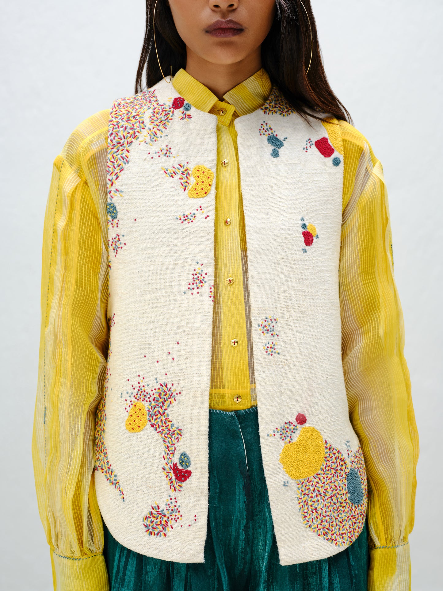 Embroidered Sleeveless Vest