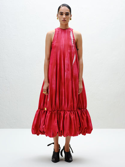 Hand-Painted Red Balloon Dress