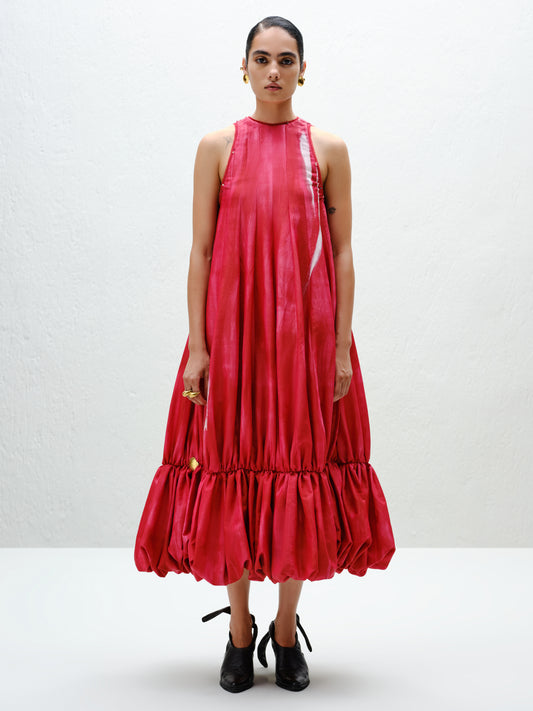 Hand-Painted Red Balloon Dress