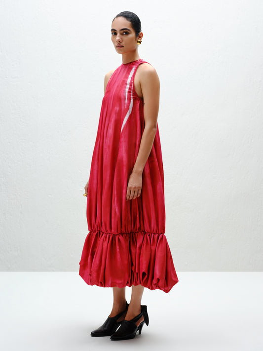 Hand-Painted Red Balloon Dress