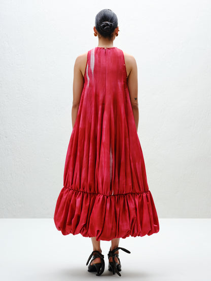 Hand-Painted Red Balloon Dress