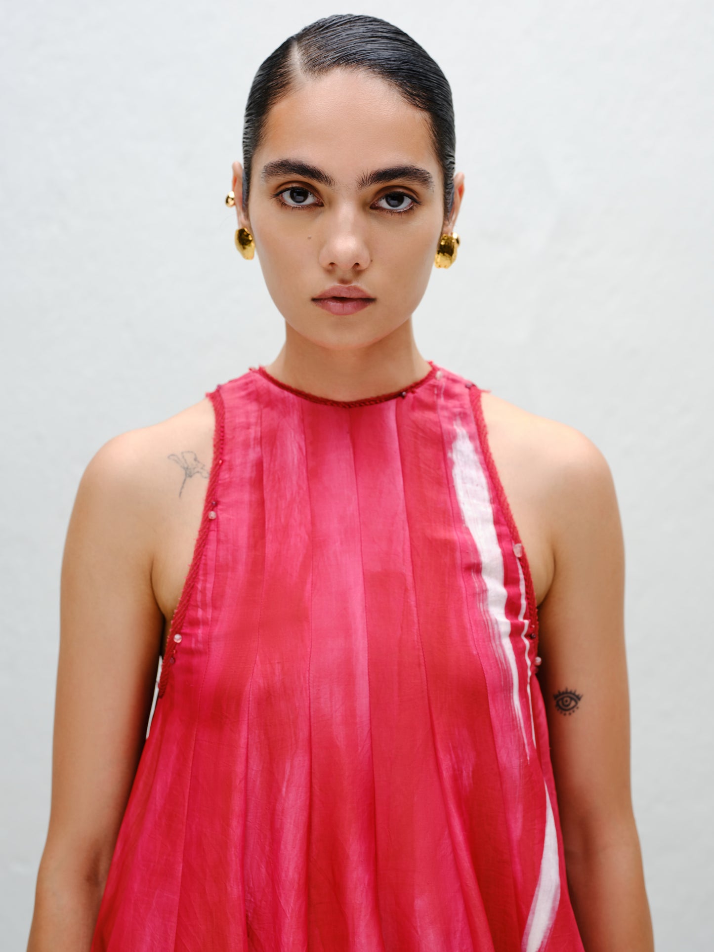 Hand-Painted Red Balloon Dress