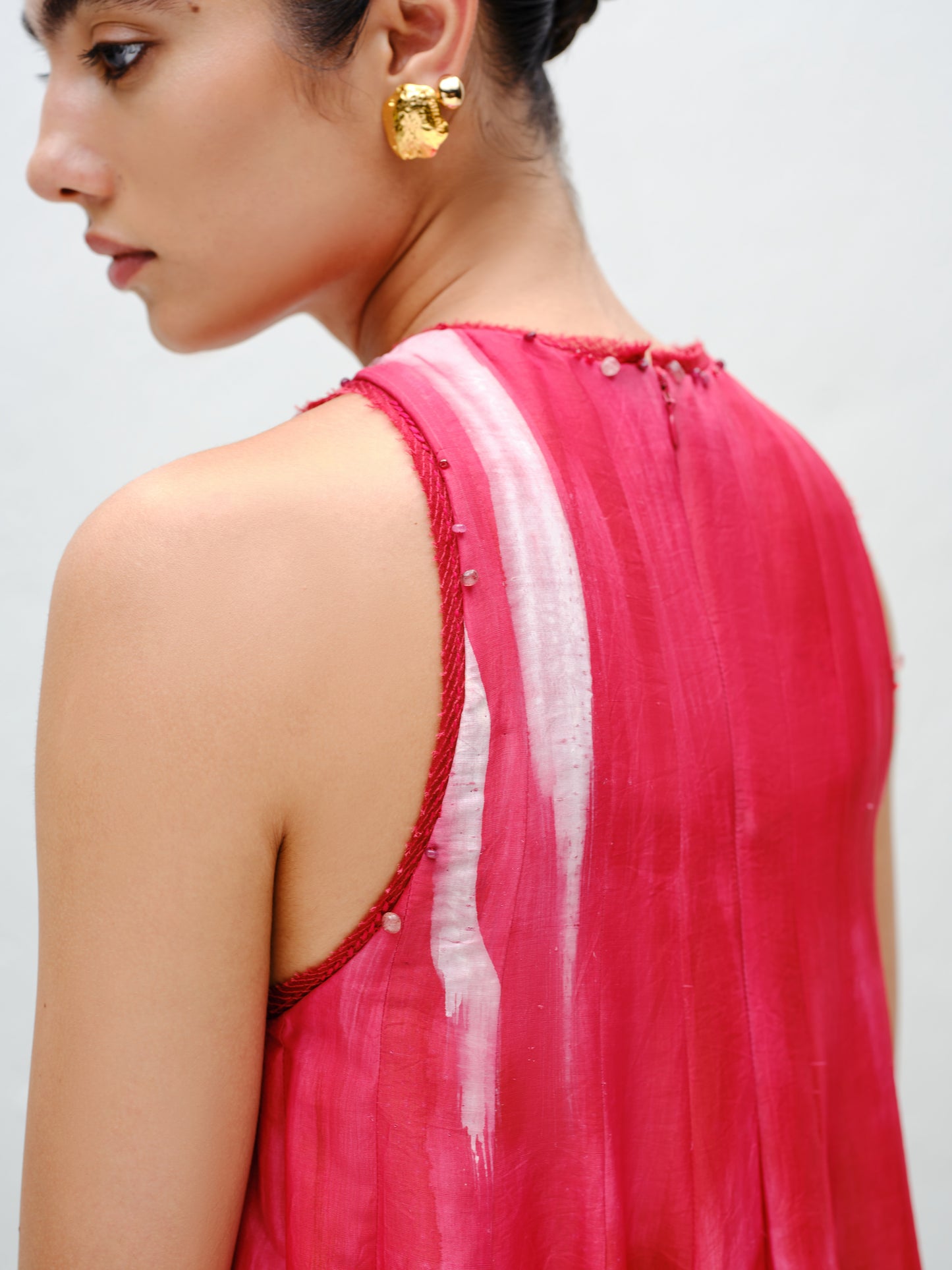 Hand-Painted Red Balloon Dress