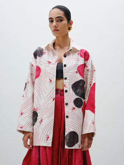 Patch-Line Embroidered Shirt