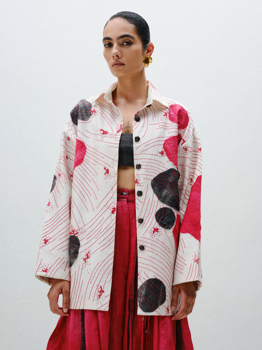 Patch-Line Embroidered Shirt