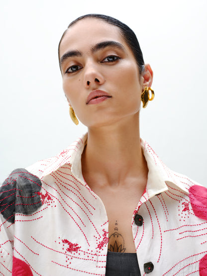 Patch-Line Embroidered Shirt