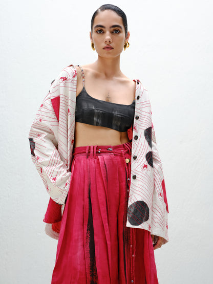 Patch-Line Embroidered Shirt