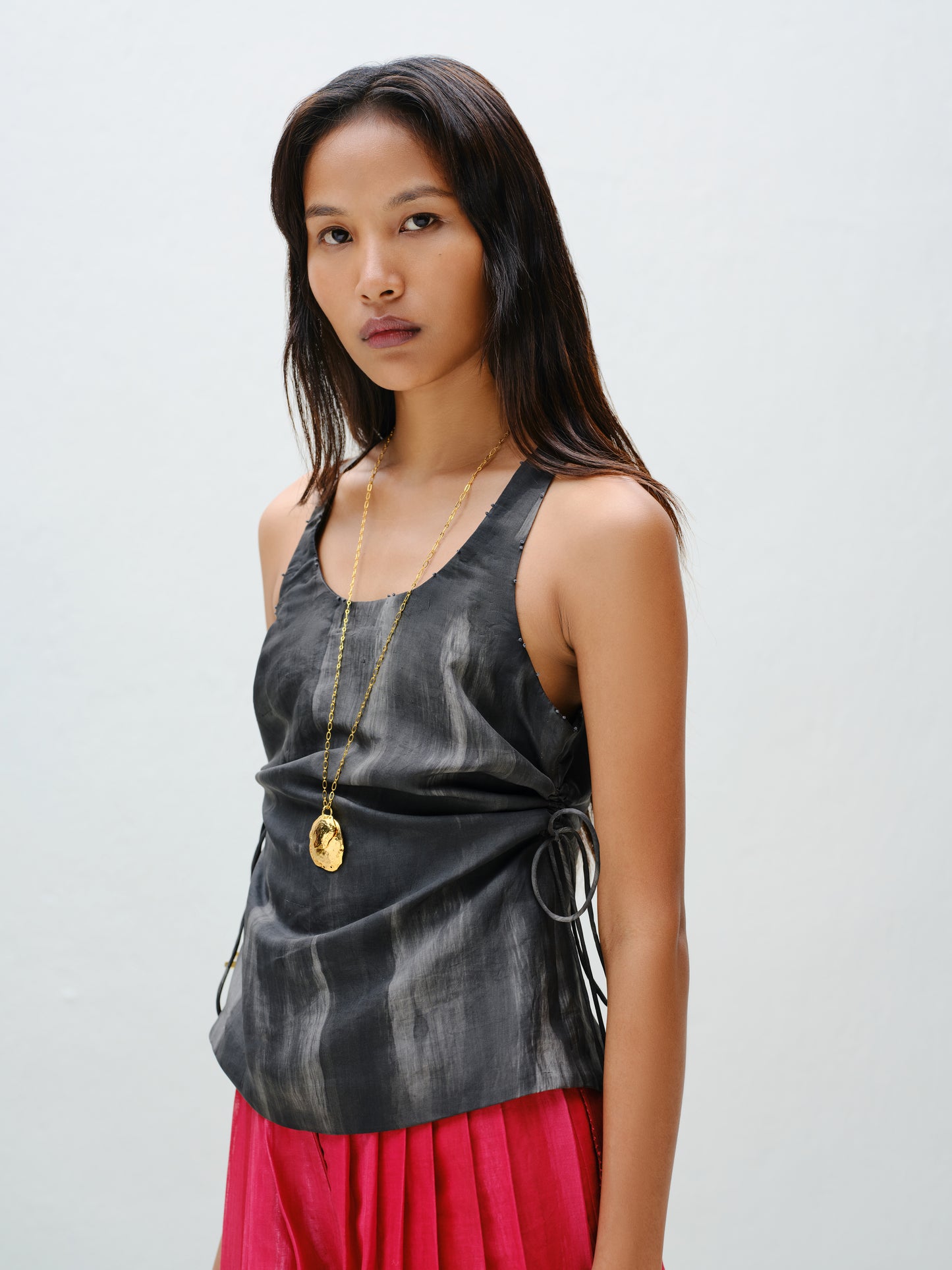 Charcoal Gathered Tunic