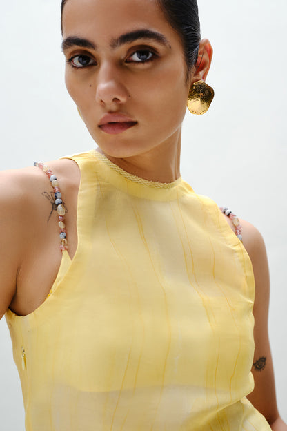 Ecru Tie Halter Top