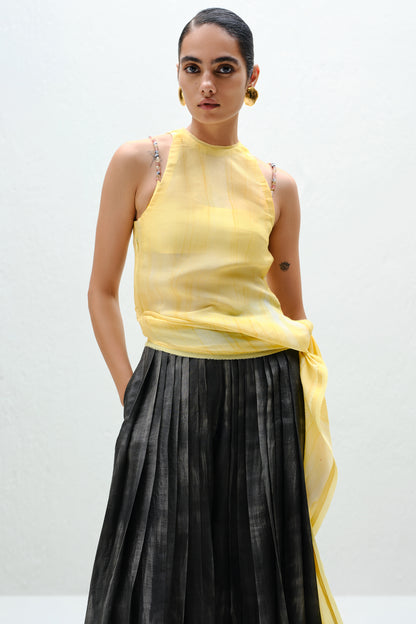 Ecru Tie Halter Top