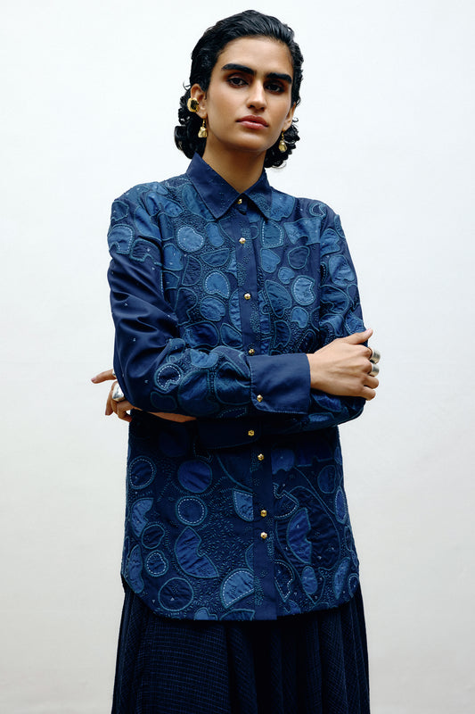 Embroidered Silk Shacket