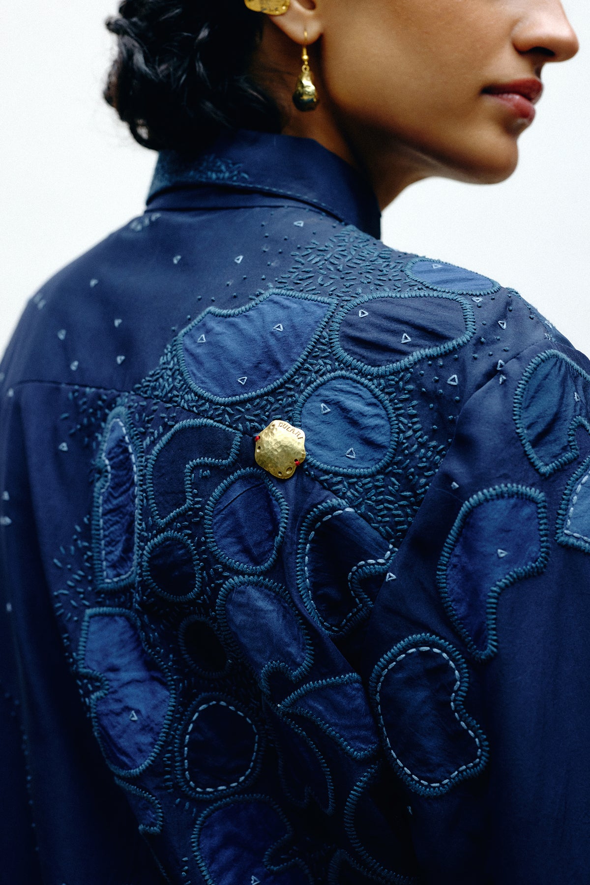 Embroidered Silk Shacket