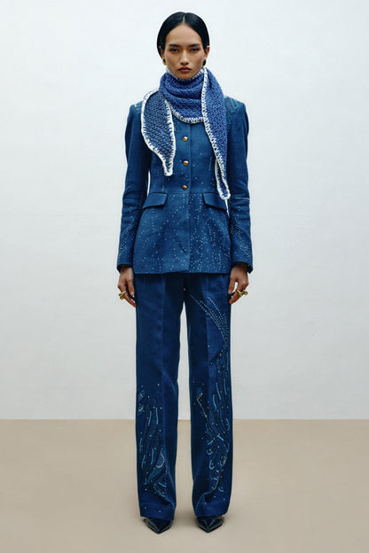 Embroidered Straight-leg Trousers