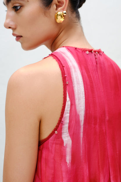 Hand-Painted Red Balloon Dress
