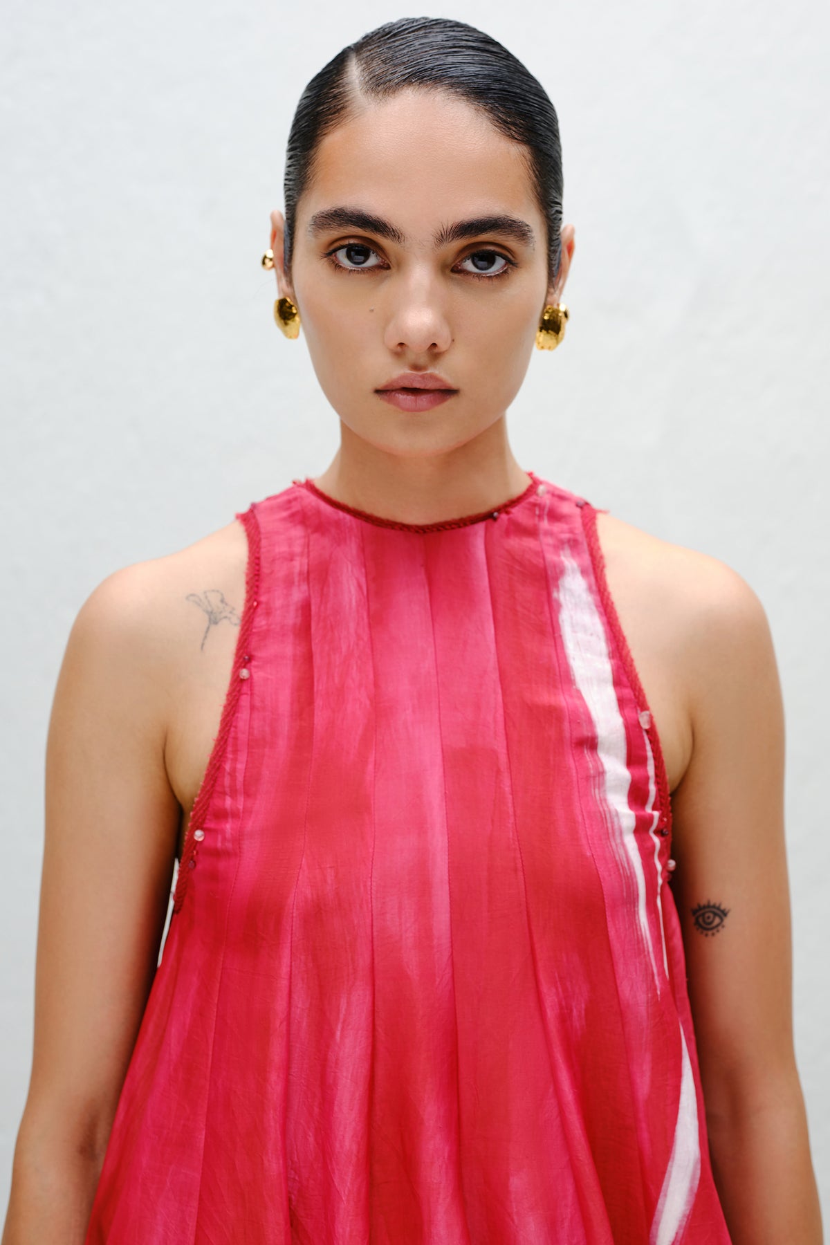 Hand-Painted Red Balloon Dress