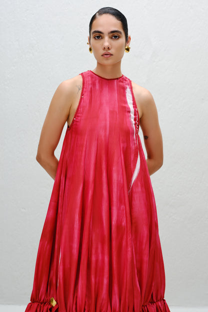 Hand-Painted Red Balloon Dress