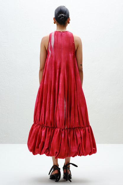 Hand-Painted Red Balloon Dress