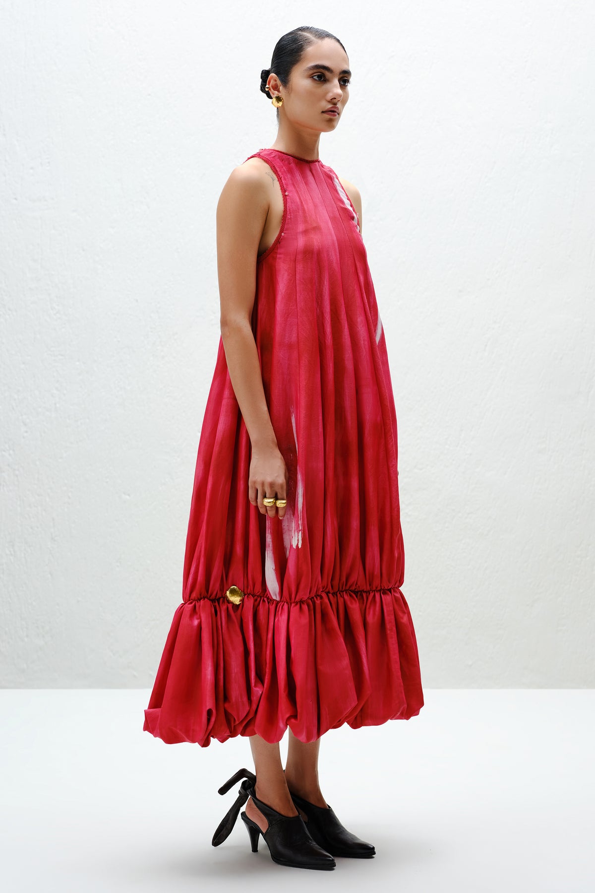 Hand-Painted Red Balloon Dress