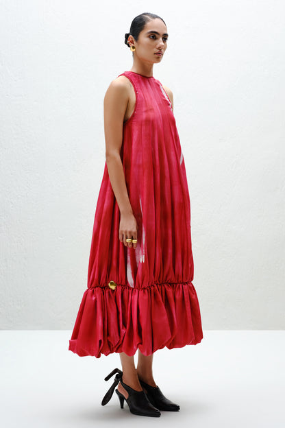 Hand-Painted Red Balloon Dress