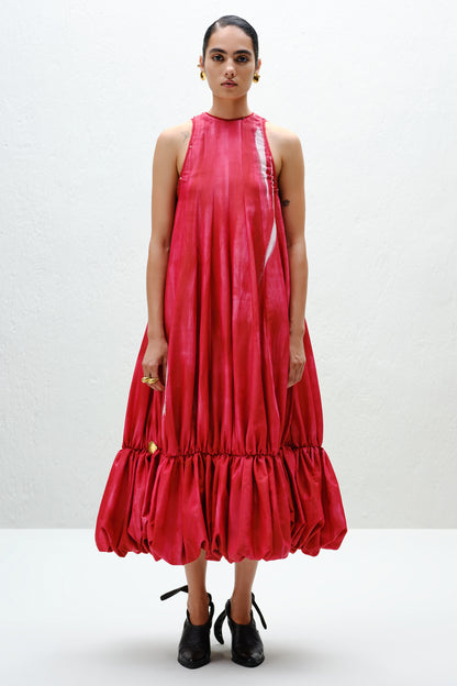 Hand-Painted Red Balloon Dress