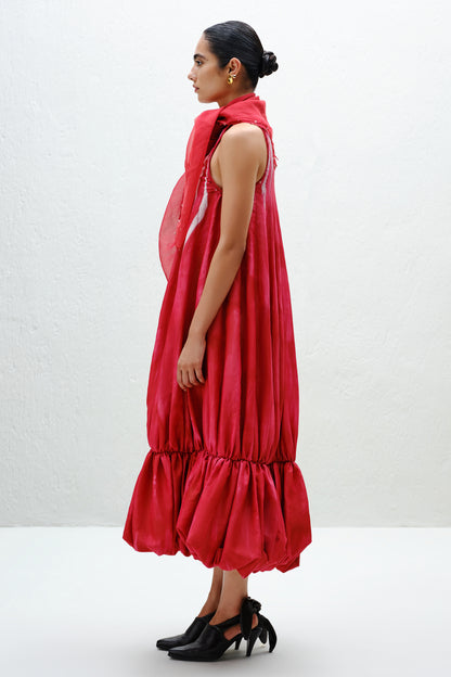 Hand-Painted Red Balloon Dress