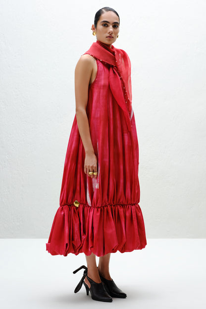 Hand-Painted Red Balloon Dress