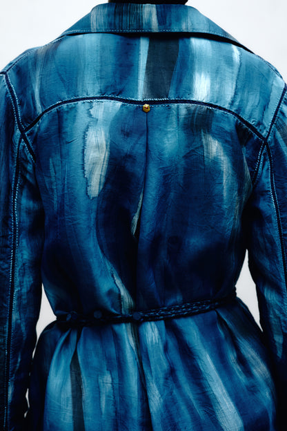 Hand-Painted Silk Long Shirt