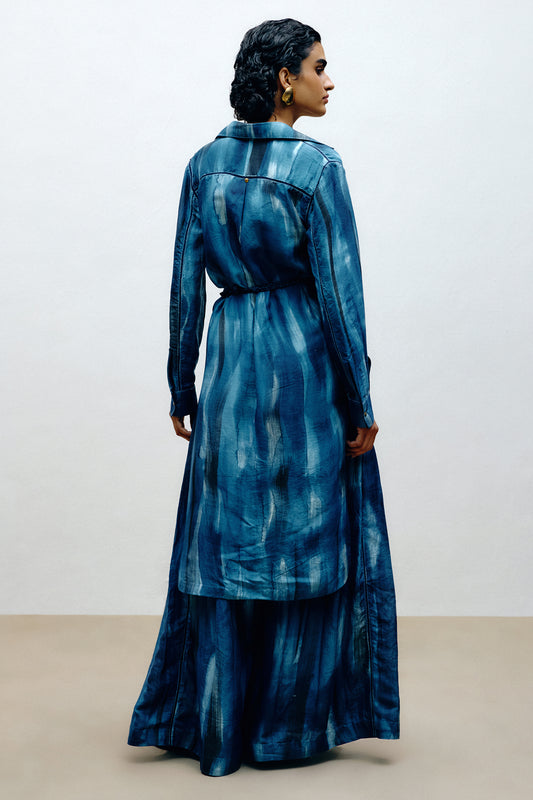 Hand-Painted Silk Long Shirt