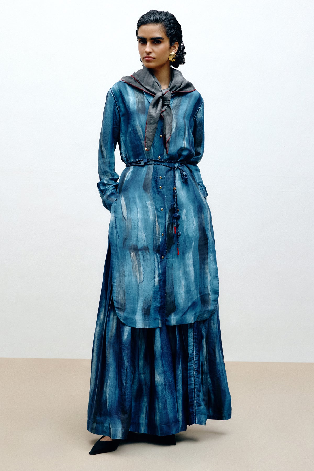 Hand-Painted Silk Trousers