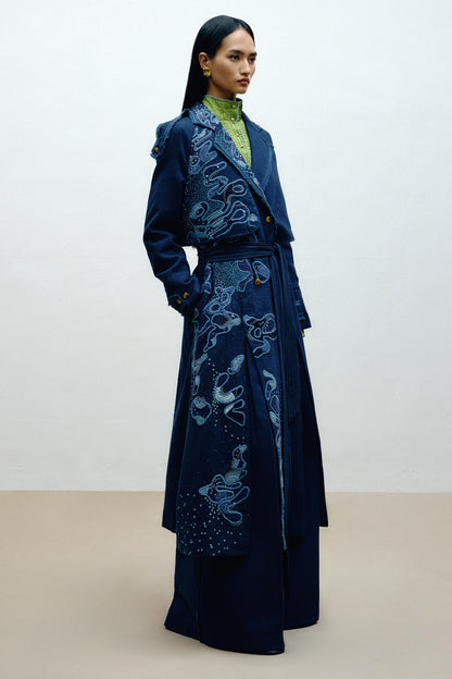 Hand Embroidered Trench Coat