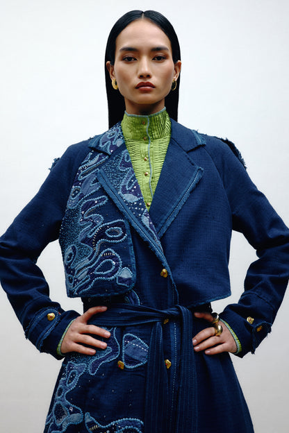 Hand Embroidered Trench Coat