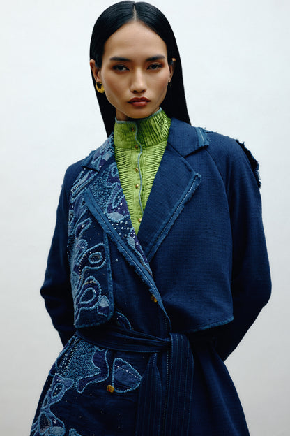 Hand Embroidered Trench Coat