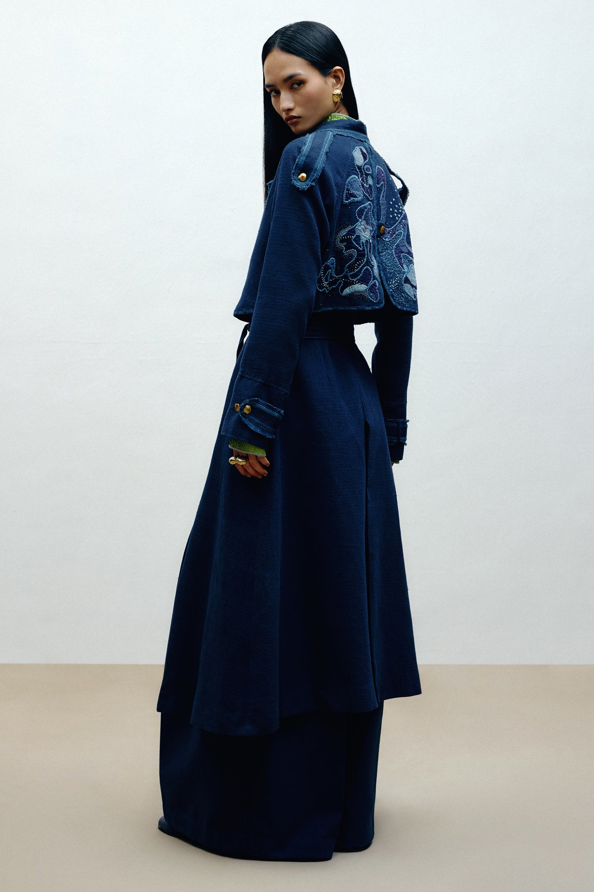 Hand Embroidered Trench Coat