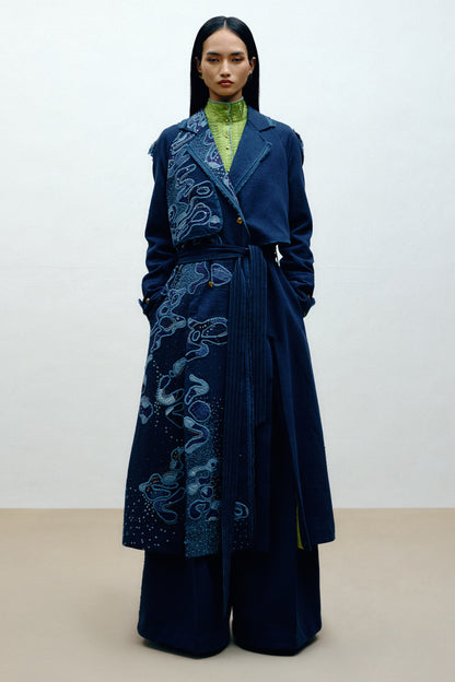Hand Embroidered Trench Coat