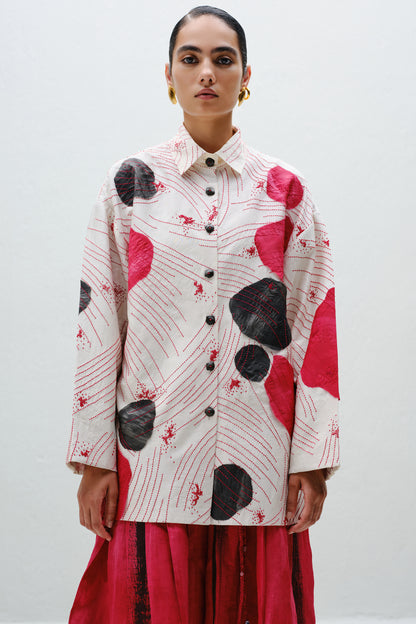 Patch-Line Embroidered Shirt