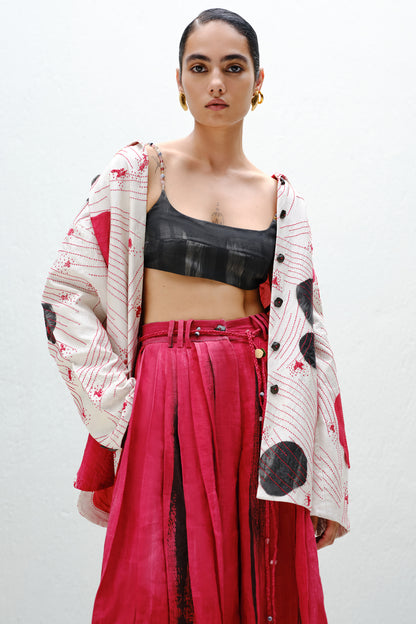 Patch-Line Embroidered Shirt