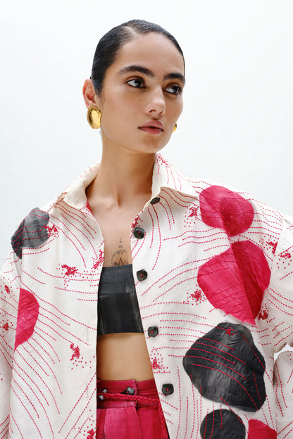 Patch-Line Embroidered Shirt